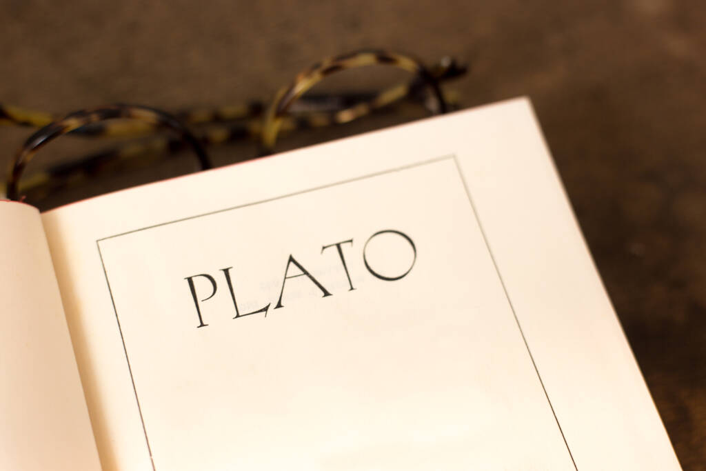 Book Open to Title Page: Plato