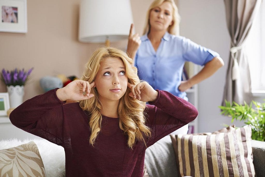 pre-teen not listening to mother's advice