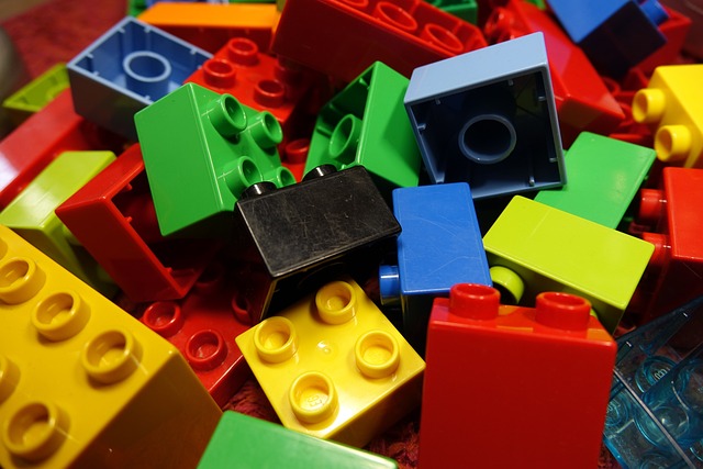 Colorful collection of Lego blocks