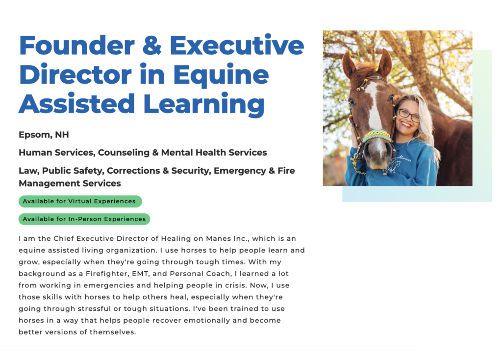 founder and executive director in equine assisted learning